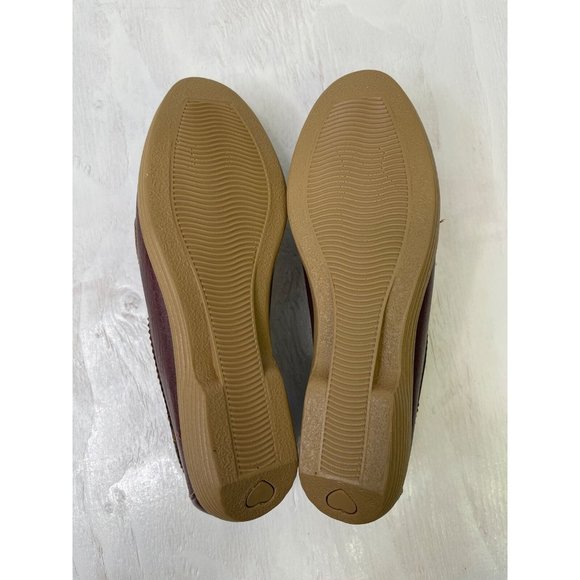 Vintage 70s Brown Cream Puffs Wedge Shoes Size 5 Slip On Oxfords Leather - Picture 10 of 10